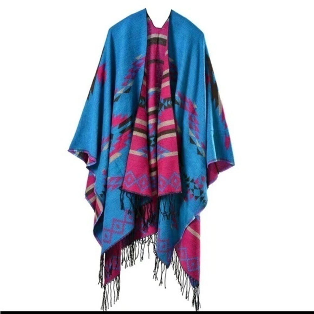 boho? Western? Imitation cashmere shawl…. Feels like cashmere. Reversible